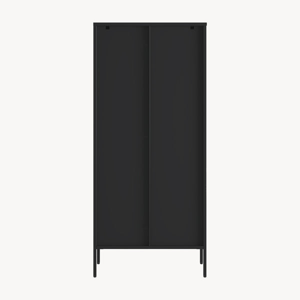 Vitrineskab Vinterhavn 180x80x35 cm stål sort [en.casa]