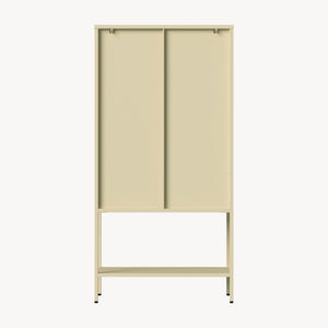 Vitrineskab Klippestad Stål 160x80x35 cm Kamelbrun [en.casa]