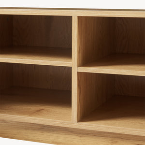 TV-møbel Ferrersp med 2 døre 140x40x45 cm egetræslook/sandfarver [en.casa].