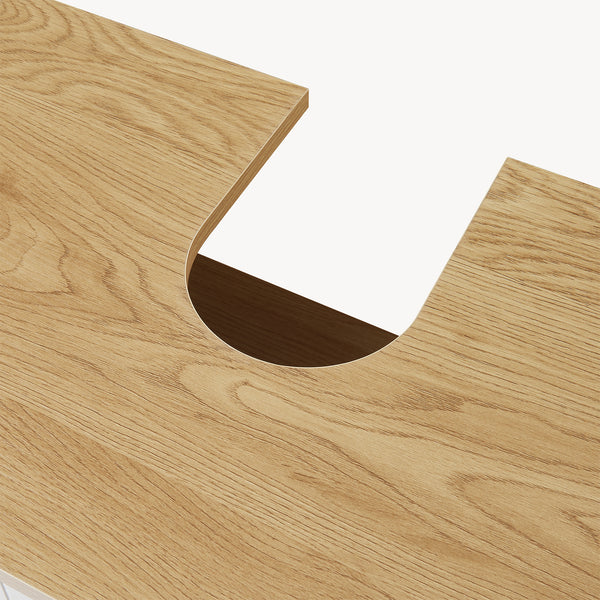 Vaskeskab Ferrersp 80x60x35 cm egetræslook/sandfarver [en.casa]