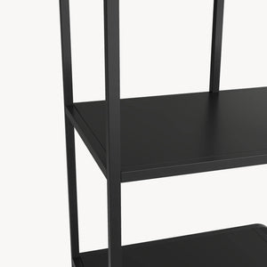 Bogreol Færder stål 145x76x33 cm sort [en.casa]