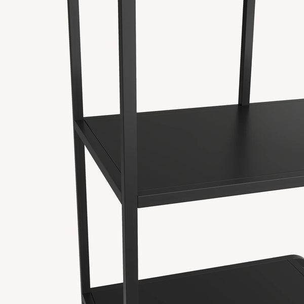 Bogreol Færder stål 145x76x33 cm sort [en.casa]