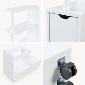 Nichehylde med udtræk Fadeskimma 113x19x45 cm Hvid [en.casa]