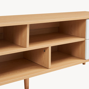 TV-møbel Bordkak 140x30x45 cm egetræslook/hvid [en.casa]