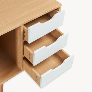 Sengebord Bordkak 55x48x30 cm egetræslook/hvid [en.casa]