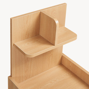 Sengebord Bordkak 75x35x30 cm egetræslook/hvid [en.casa]