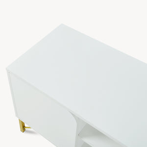 TV-skab Reyri 120x39x52 cm Hvid/Guldfarvet [en.casa]