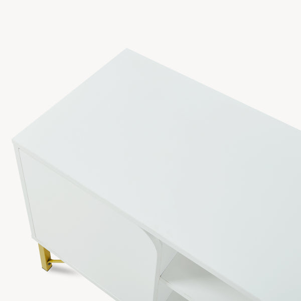 TV-skab Reyri 120x39x52 cm Hvid/Guldfarvet [en.casa]