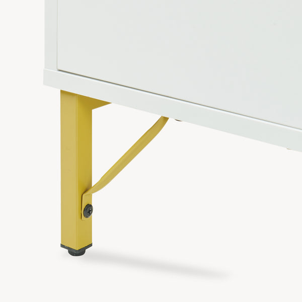 Sofabord Reyri 80x45x42 cm Hvid/Guldfarvet