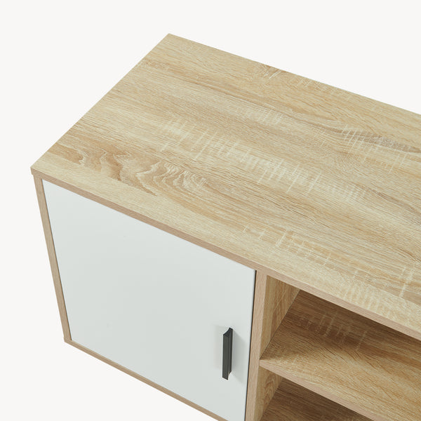 Tv-skab Kenta 120x39x52 cm Sonoma-eg-look/hvid [en.casa]