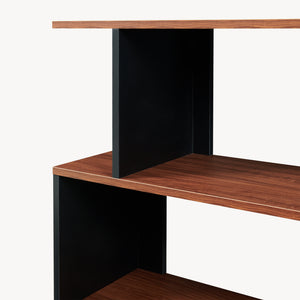 Sidebord Trond 80x29x60 cm Sort/Valnøddetrælook [en.casa]