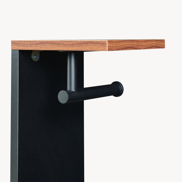 Toiletrulleholder Trond 60x40x16 cm Sort/Valnøddeudseende [en.casa]