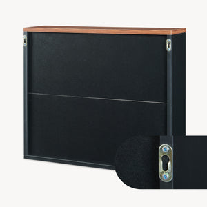 Spejlskab Trond 50x60x15 cm Sort/Valnøddeudseende [en.casa]