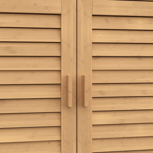Skoskab Aarela 67x66x34 cm bambus [en.casa]