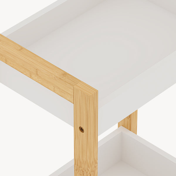 Badreol Anun med 3 niveauer 75x28x20 cm bambus natur/hvid [en.casa]