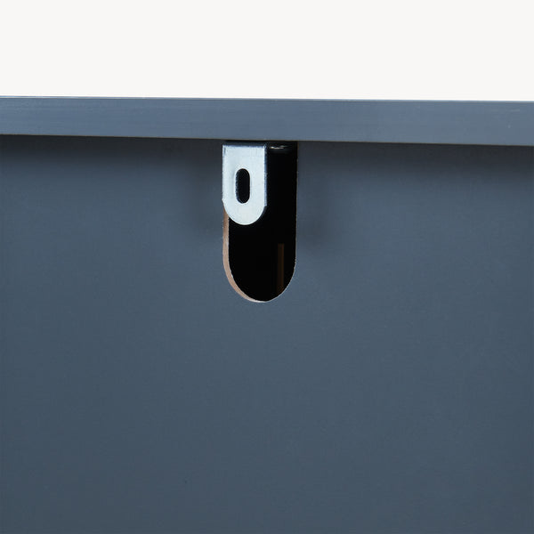 Spejlskab Svanes 58x56x13 cm Mørkegrå/Natur [en.casa]