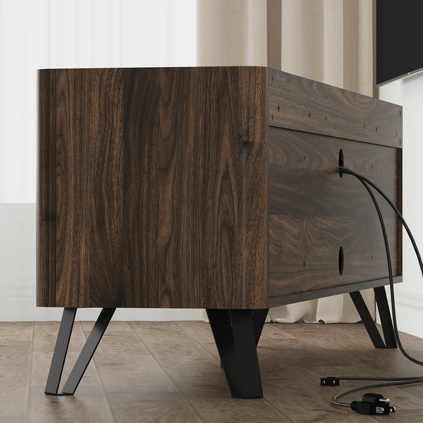 Tv-skab Trorlon 160x40x55 cm valnøddeoptik/travertin [en.casa]
