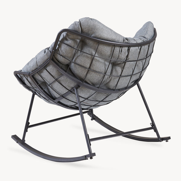 Kurvestol Villeneuve 85x90x91 cm Sort/Grå [en.casa]