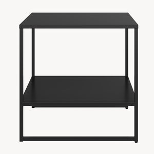 Sidebord Salsnes 53x51x51 cm med hylde stål sort [en.casa]