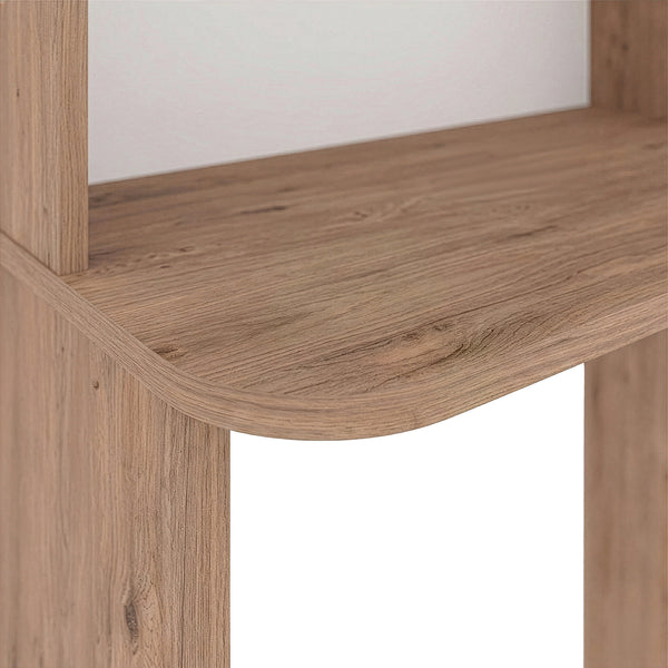 Skrivebord med hylde Onega 143x114x40 cm træfarvet [en.casa]