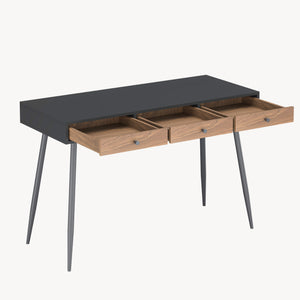 Skrivebordsskammel 115x48x76 cm Sort/Valnøddetrælook [en.casa]