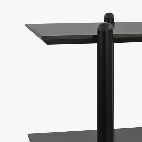 Bogreol Kappespoo 124x80x35 cm Sort/Egeoptik [en.casa]
