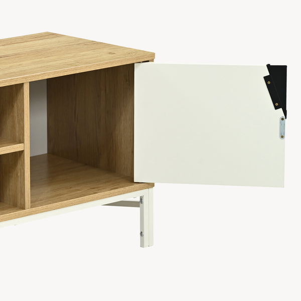 TV-skab Kerrköndam 120x40x46 cm Eg-look/Hvid [en.casa]