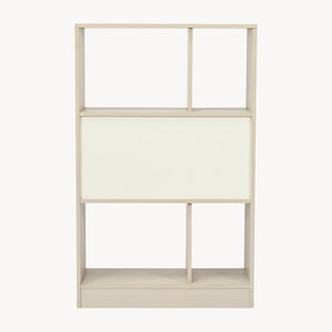 Bogreol Karena 112x70x30 cm Cremehvid/Ege-look [en.casa]
