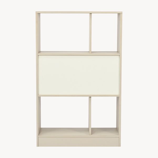 Bogreol Karena 112x70x30 cm Cremehvid/Ege-look [en.casa]