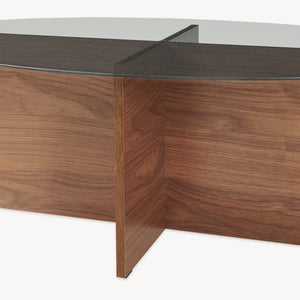 Sofabord Viroya 100x60x36 cm Valnødlook/Grå [en.casa]