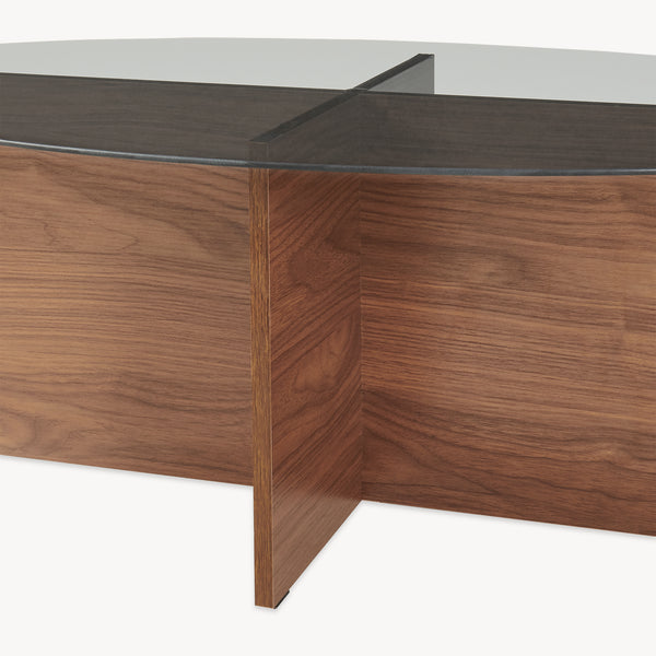 Sofabord Viroya 100x60x36 cm Valnødlook/Grå [en.casa]