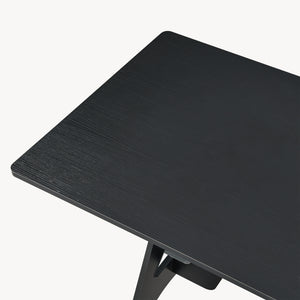 Skrivebord Bostenenna 120x60x75 cm Sort med træstruktur [en.casa]