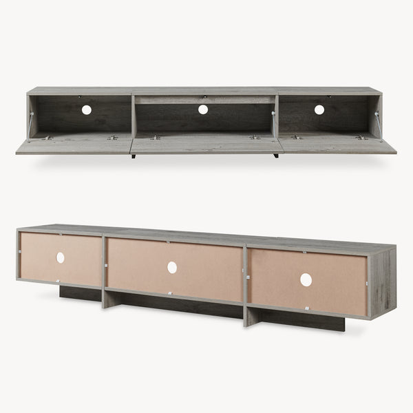 TV-skab Kapipimso med 3 klapper 194x31x37 cm egetræslook, grå [en.casa]