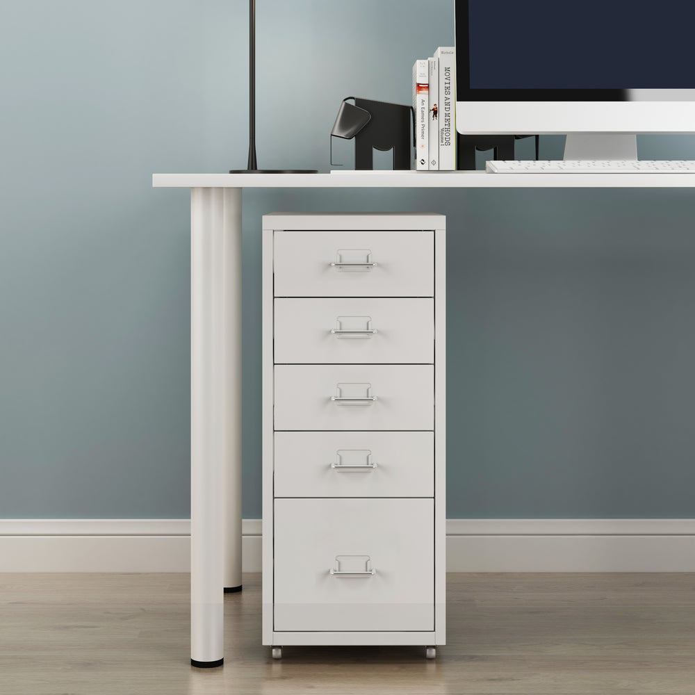 Kökar mobil piedestal med 5 skuffer 69x28x41 cm [en.casa].