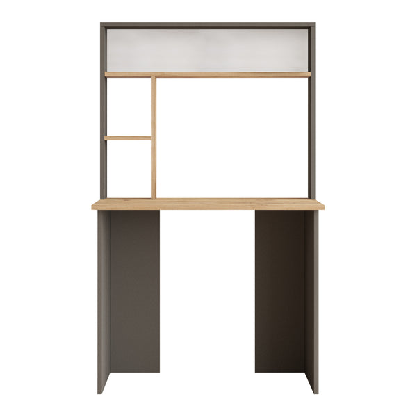Skrivebord Tópisa med reol 149x90x52 cm [en.casa]
