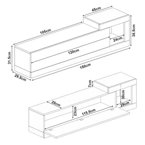 TV-skab Luhanka 150x29,5x38,5cm egetræ i forskellige farver [en.casa].