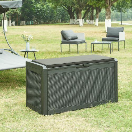 Opbevaringsboks Atella 122x54,5x65cm Sort, rattanlook [casa.pro] - premiumXL