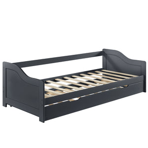 [en.casa] Sovesofa med udtrækkelig underseng - 205x97x66cm - fyrretræ - i forskellige farver