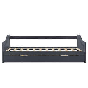 [en.casa] Sovesofa med udtrækkelig underseng - 205x97x66cm - fyrretræ - i forskellige farver