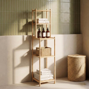 Badreol Anun 128x30x30 cm Bambus Natur [en.casa]