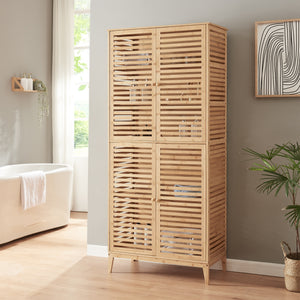 Badeværelsesskab Raurgela 180x80x40 cm bambus [en.casa] - premiumXL