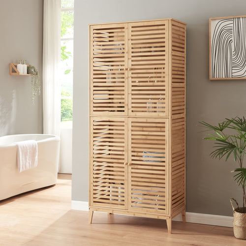 Badeværelsesskab Raurgela 180x80x40 cm bambus [en.casa] - premiumXL