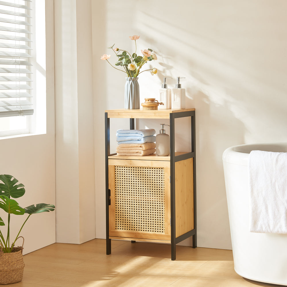 Badeskab Tervola 80x40x35cm bambus sort [en.casa] - premiumXL