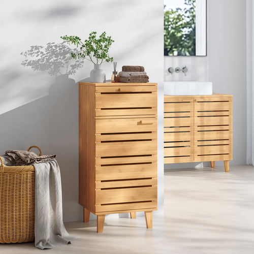 Badeværelsesskab Epind 75x33x30 cm bambus natur [en.casa] - premiumXL