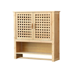Badeværelsesskab Borlänge Vægskab Bambus 66 x 62 x 20 cm [en.casa] - premiumXL