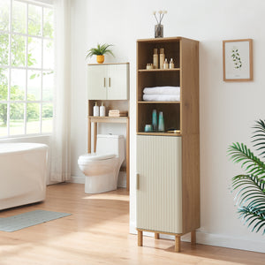 Højskab Ferrersp 160x42x35 cm egetræslook/sandfarver [en.casa]
