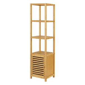 Bambusreol Liminka badeværelsesreol med skabslåge 140x34x33cm [en.casa] - premiumXL