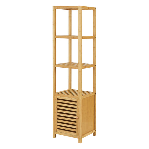 Bambusreol Liminka badeværelsesreol med skabslåge 140x34x33cm [en.casa] - premiumXL
