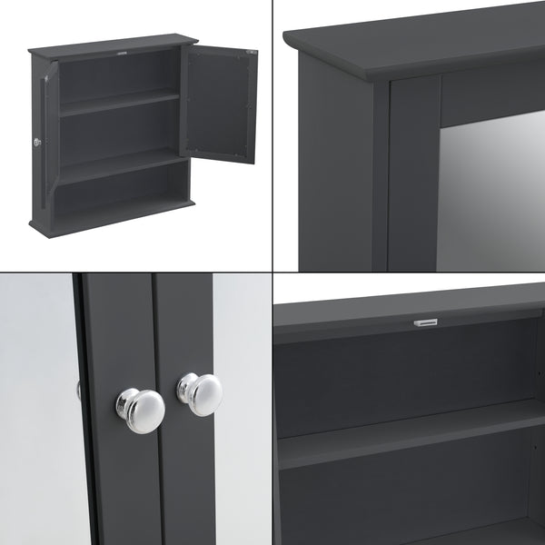 Badeværelsesskab Linz 58x56x13 cm med spejl forskellige farver Farver MDF en.casa
