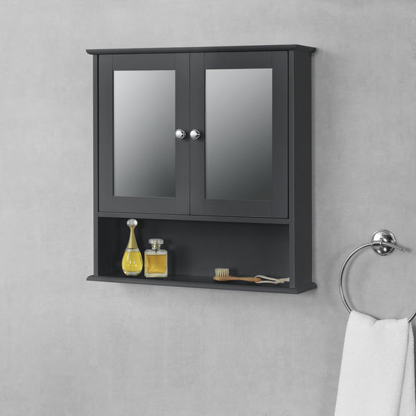 Badeværelsesskab Linz 58x56x13 cm med spejl forskellige farver Farver MDF en.casa